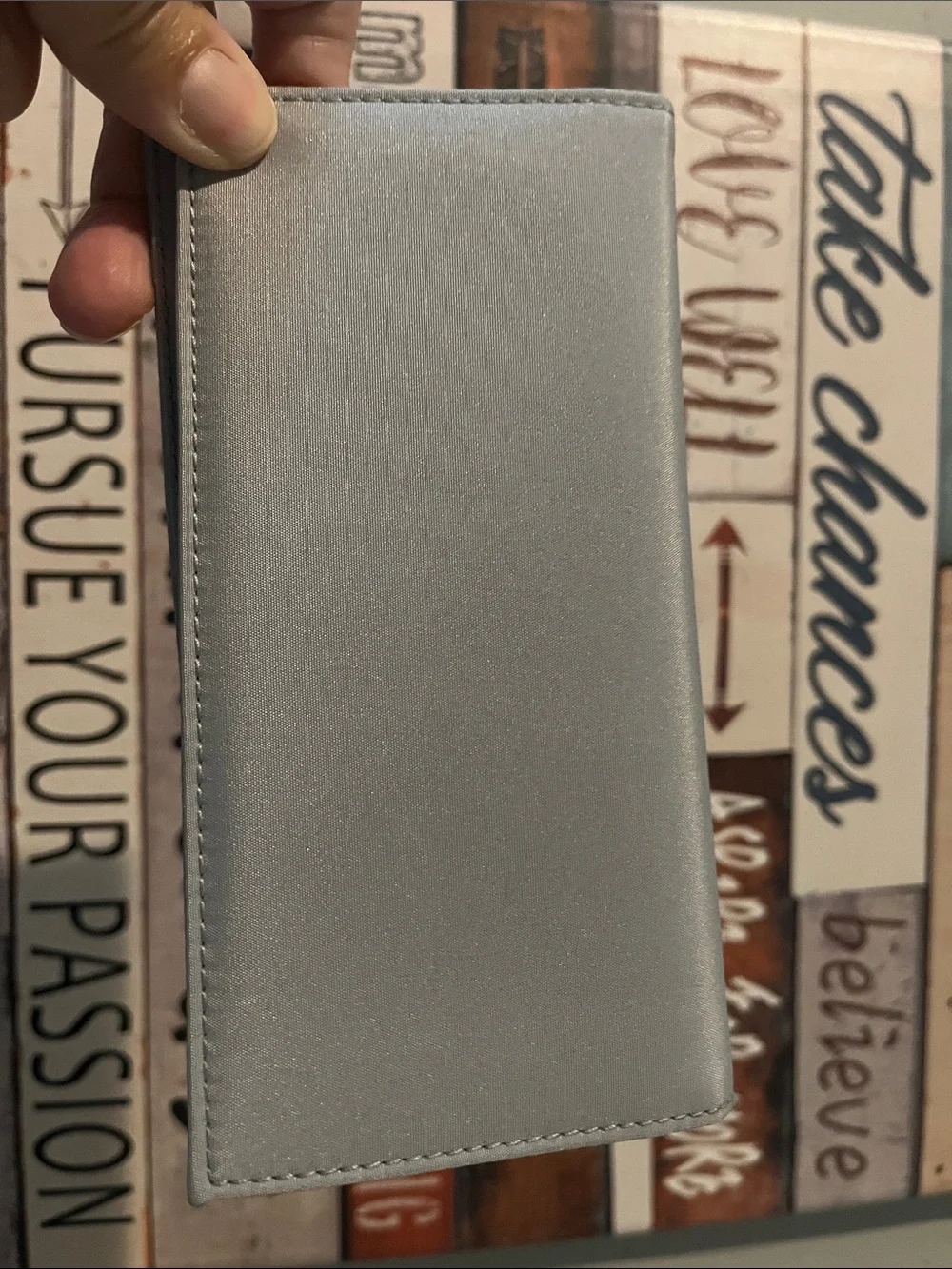 New checkbook Case - unisex Light Gray